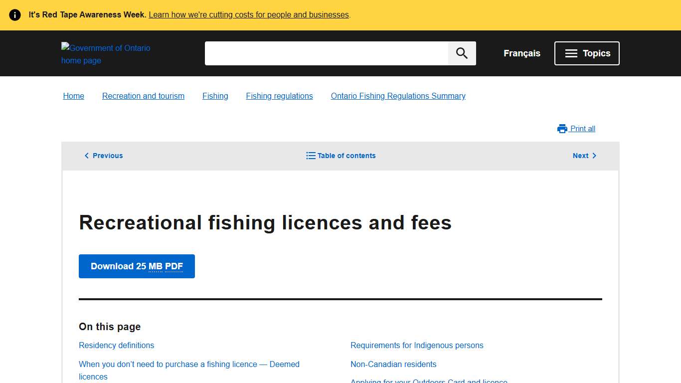 Recreational fishing licences and fees Ontario Fishing Regulations Summary ontario.ca